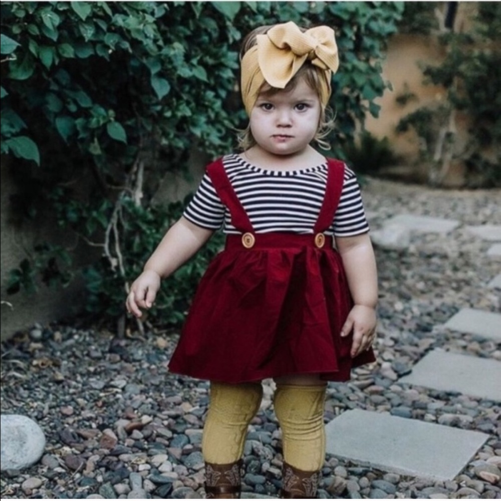 Red Overall Style Button Skirt